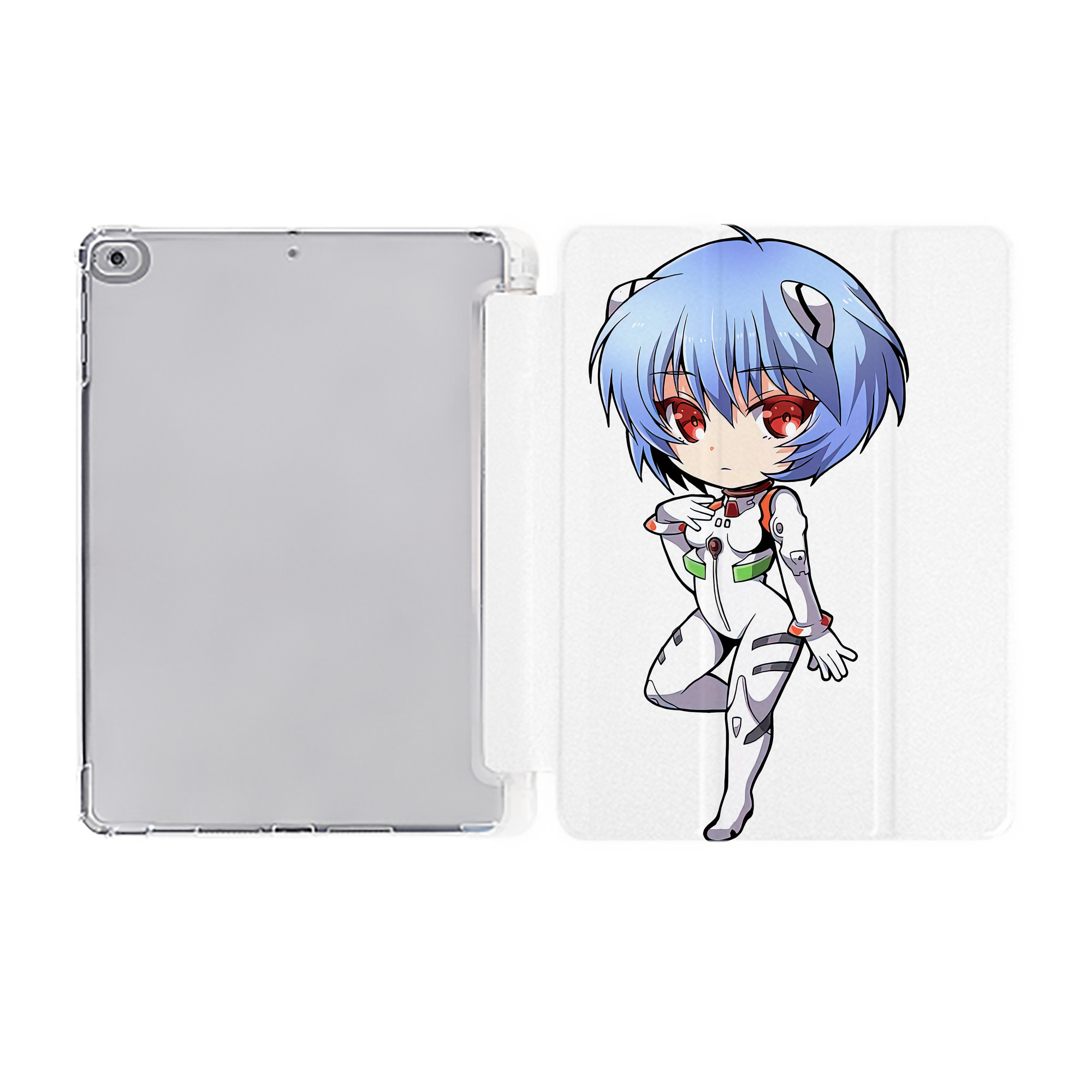（画像用） EVA 新世紀エヴァンゲリオン IPad ケース ペン収納付き 三つ折りスタンド PUレザー×シリコン 対応機種9.5/10.5/10.9インチ